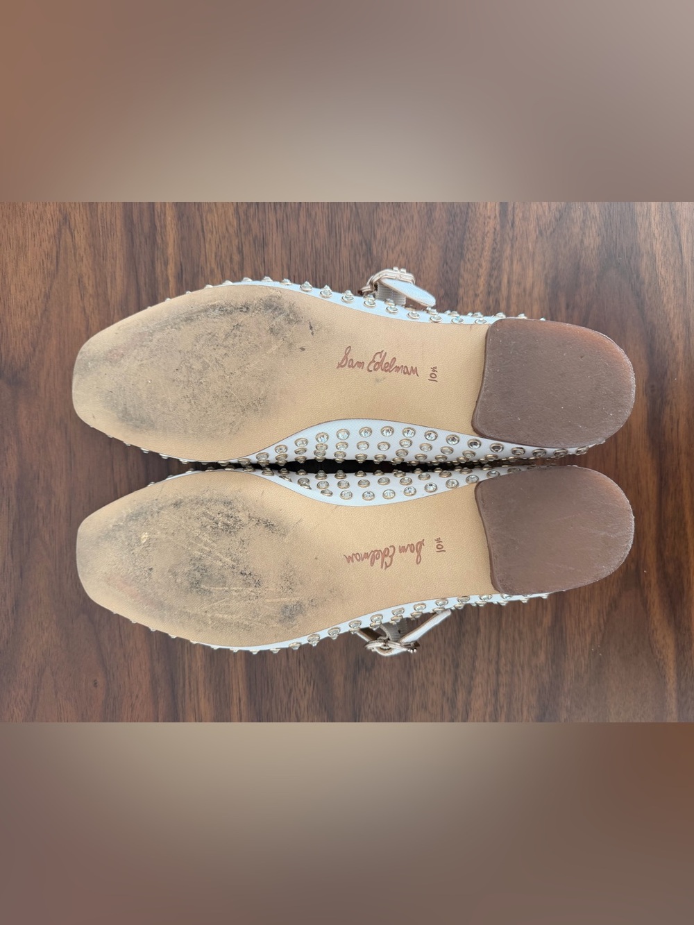 Sam Edelman Studded Mary Jane Flats in Cream - Picture 6 of 6
